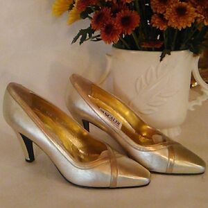 Vintage Pancaldi Heels in Gold Leather